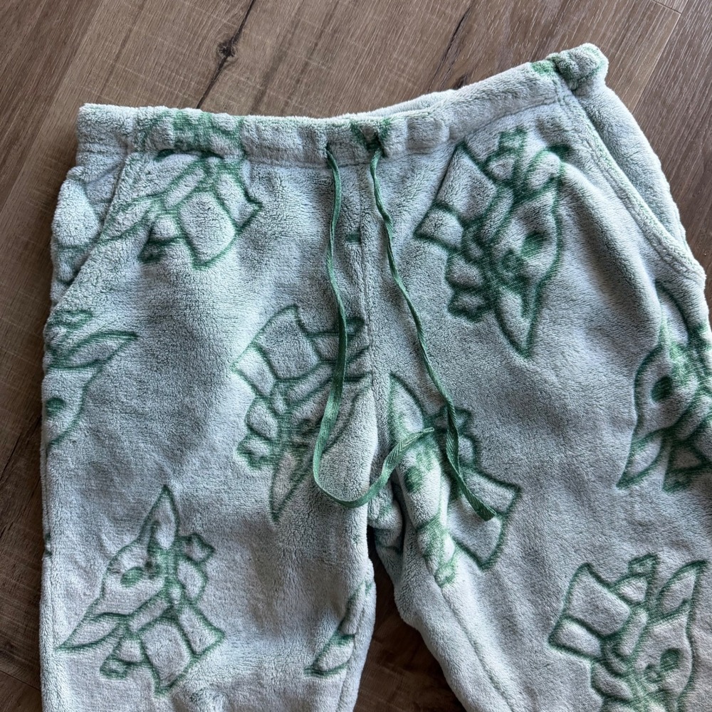 Star Wars Grogu The Child Fleece Pajama Pants Mint Green Baby Yoda Small